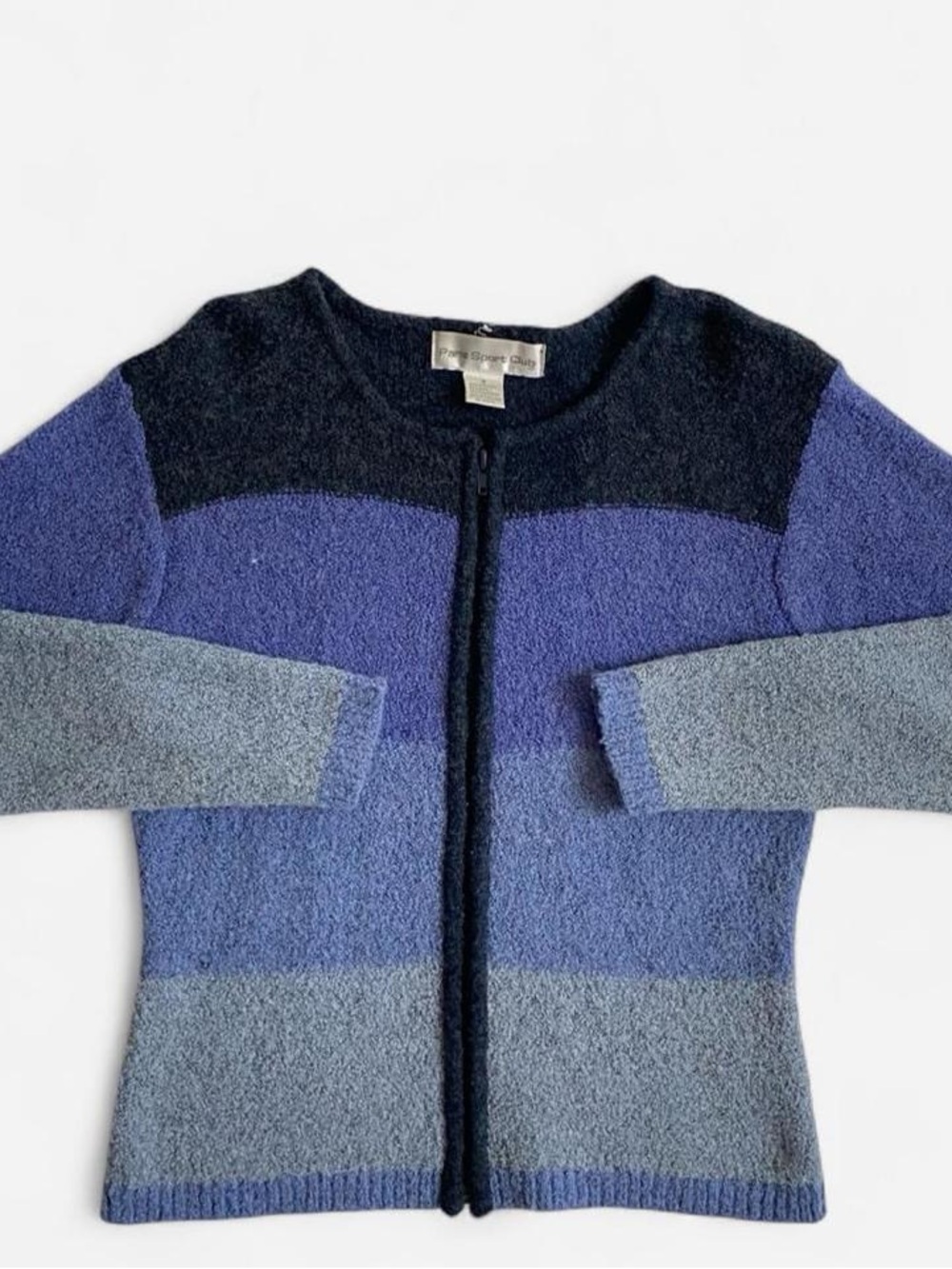 Vintage indigo striped colorblock cardigan